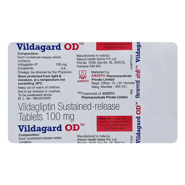 Vildagard D 10mg/100mg Tablet